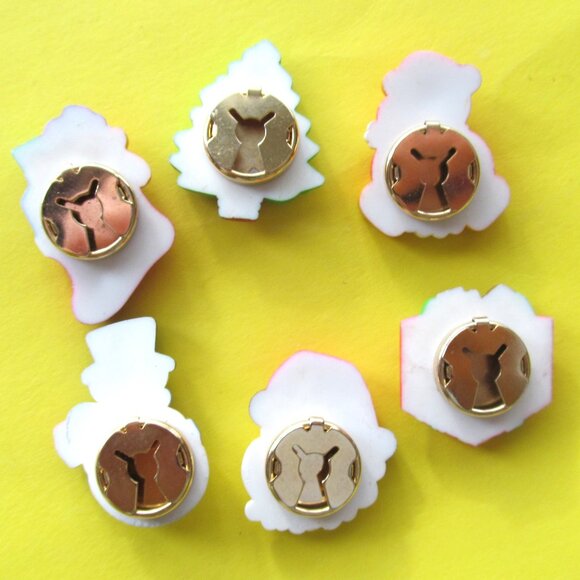 Vintage Christmas button covers Santa Snowman - Picture 2 of 6